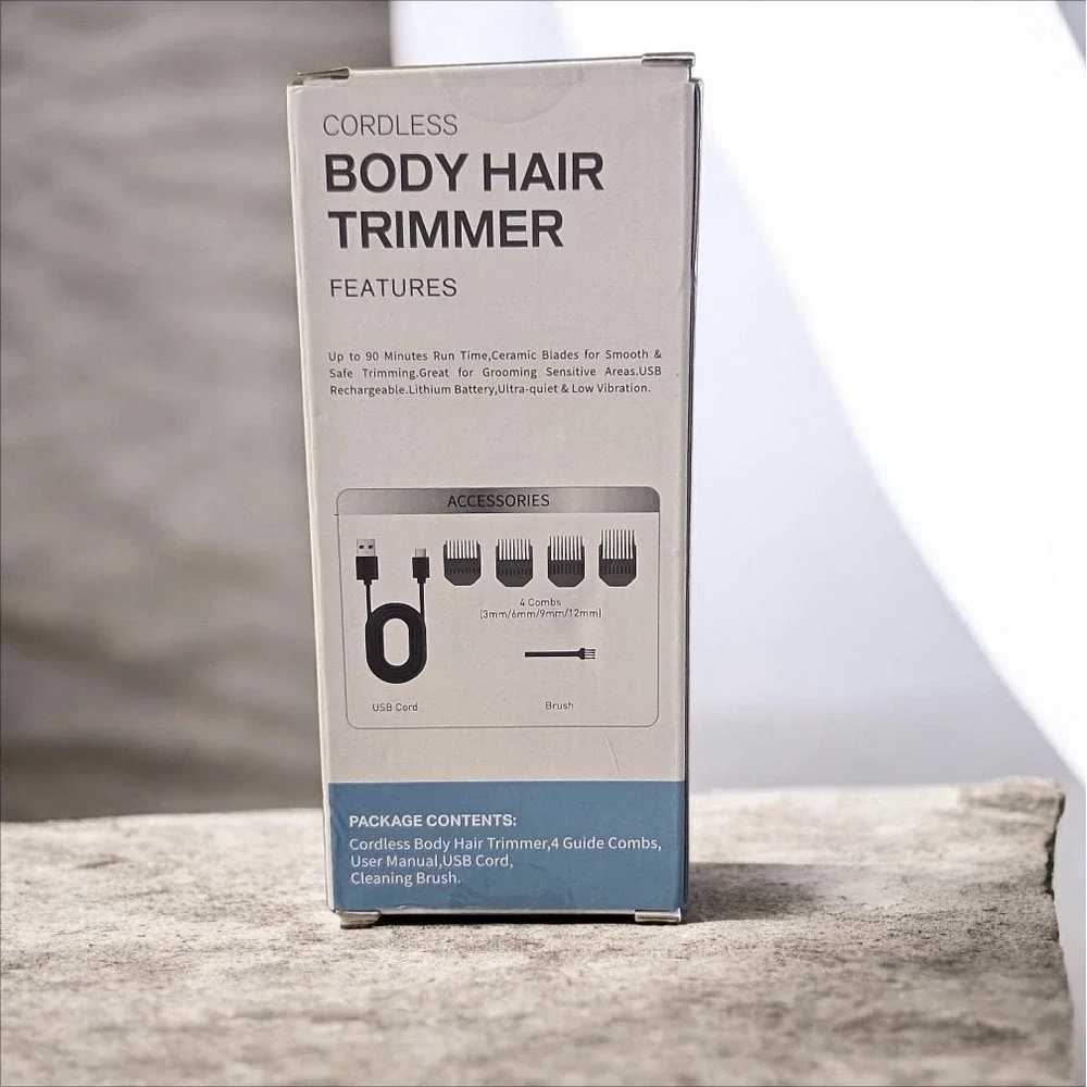Cordless Body‎ Hair Trimmer w/ LED Display, Waterproof Grooming Sensitive Areas